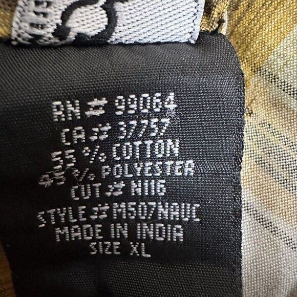 Billabong Shirt Mens XL Yellow Plaid Short Sleeve Straight Fit Pockets Adult - Picture 3 of 6